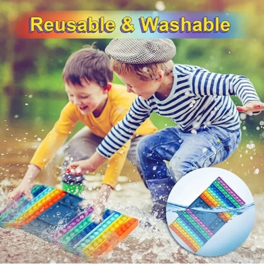 Pop Kids Games Fidget Toy Pop Rainbow Game Board Fidget Popper Toy Sensory New